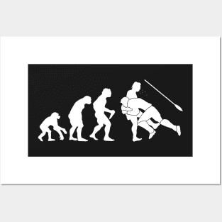 Rugby Evolution Funny Cave Man Tackle Posters and Art